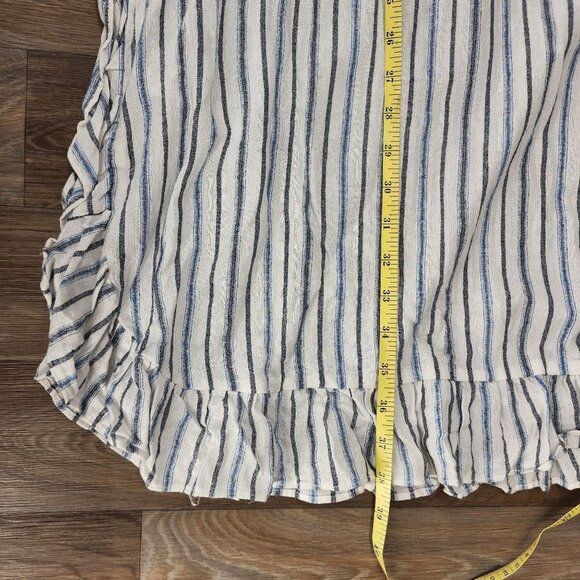 BCBGMAXAZRIA Womens Med/Large Striped V-Neck Cotton Blend Beachy Dress Cover-Up - Picture 6 of 7